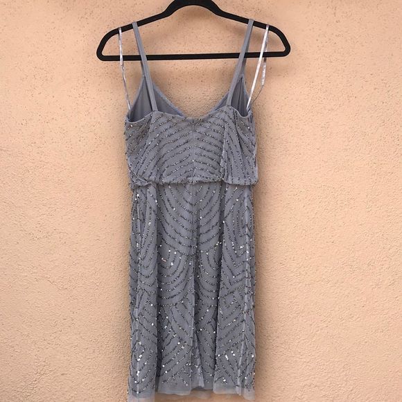 ADRIANNA PAPELL Sequin Mesh Blouson Dress - Picture 4 of 6